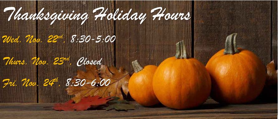 thanksgiving holiday hours